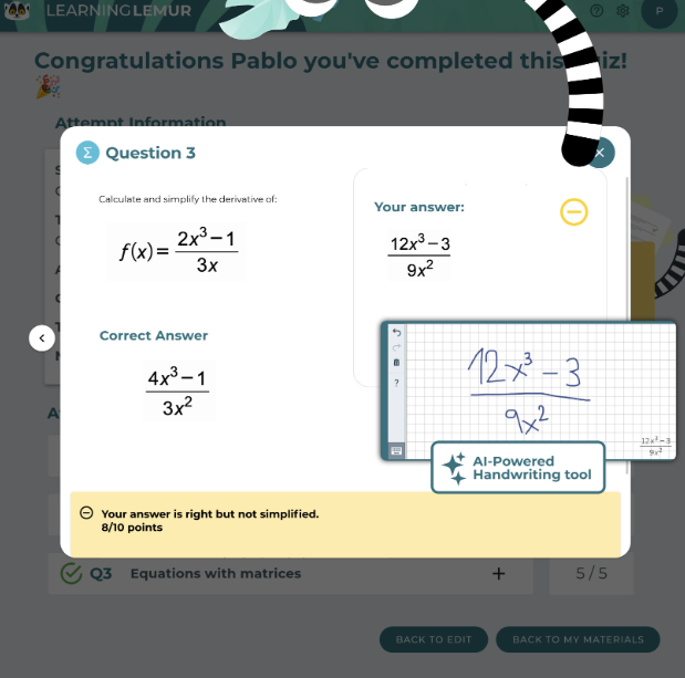 screenshot of Learning Lemur